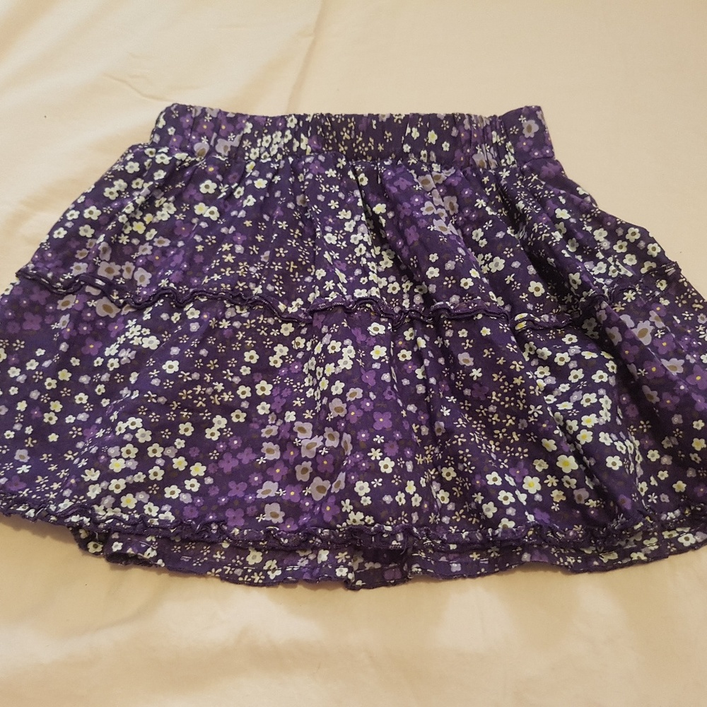 Flowery Flowy Girls Skirt w/ Short Attached Under.